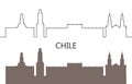 Chile logo. Isolated Chilean architecture on white background